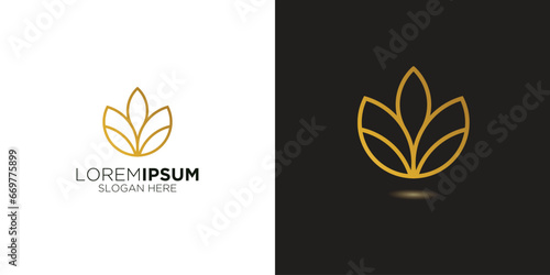 Elegant flower bud shape logo