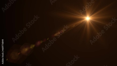 sunlight lens flare effects on black background