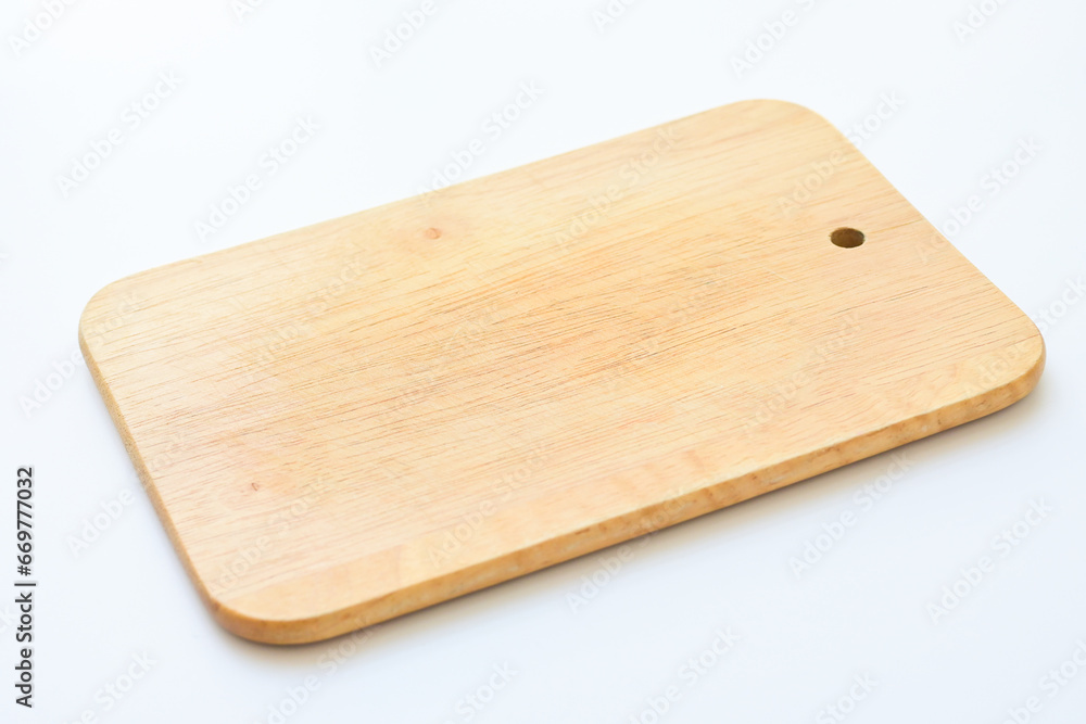 wooden cutting board isolated on white background, plank wood in the kitchen wooden cutting board isolated on white background, plank wood in the kitchen