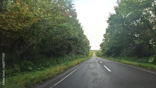 国道244号・直線道路・4倍速（北海道・別海町）