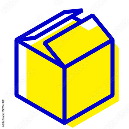 箱を表す2色スタイルのアイコン