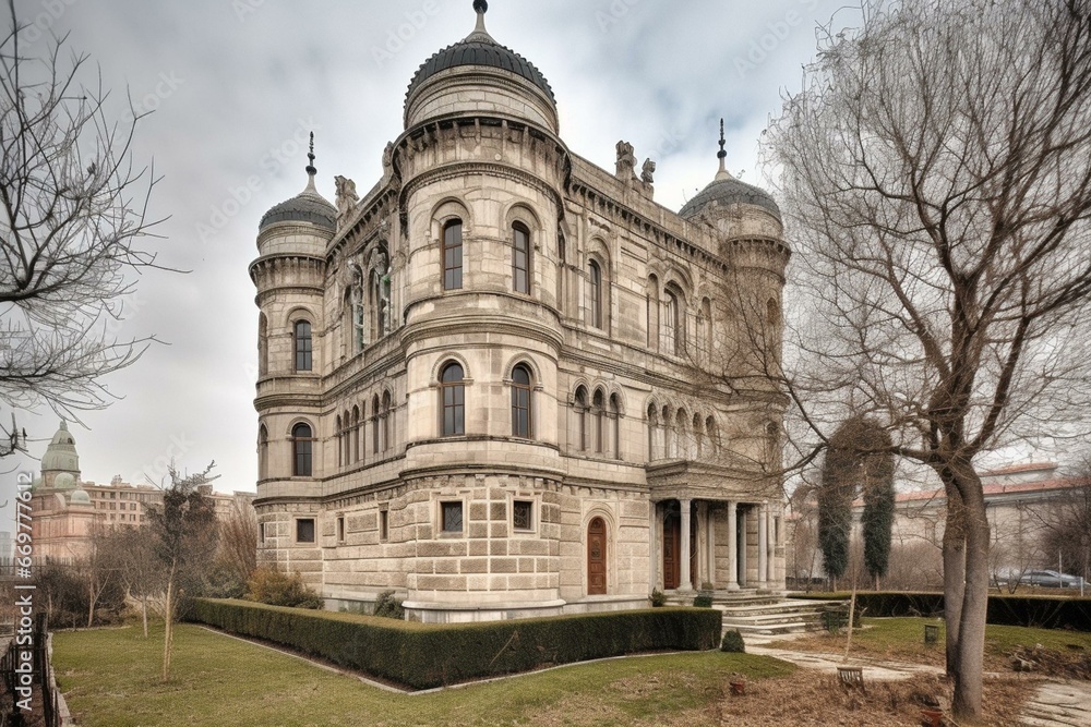 Historic palace in Istanbul captured with high dynamic range photography. Generative AI