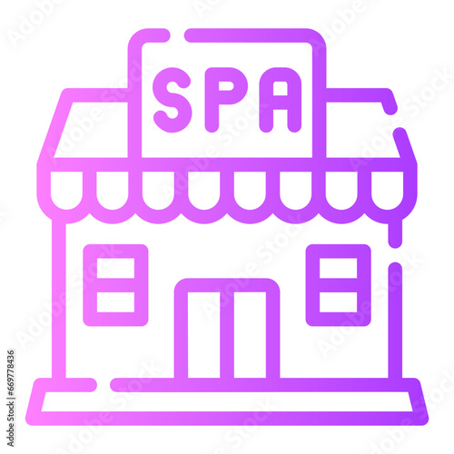 spa center Line Gradient Icon