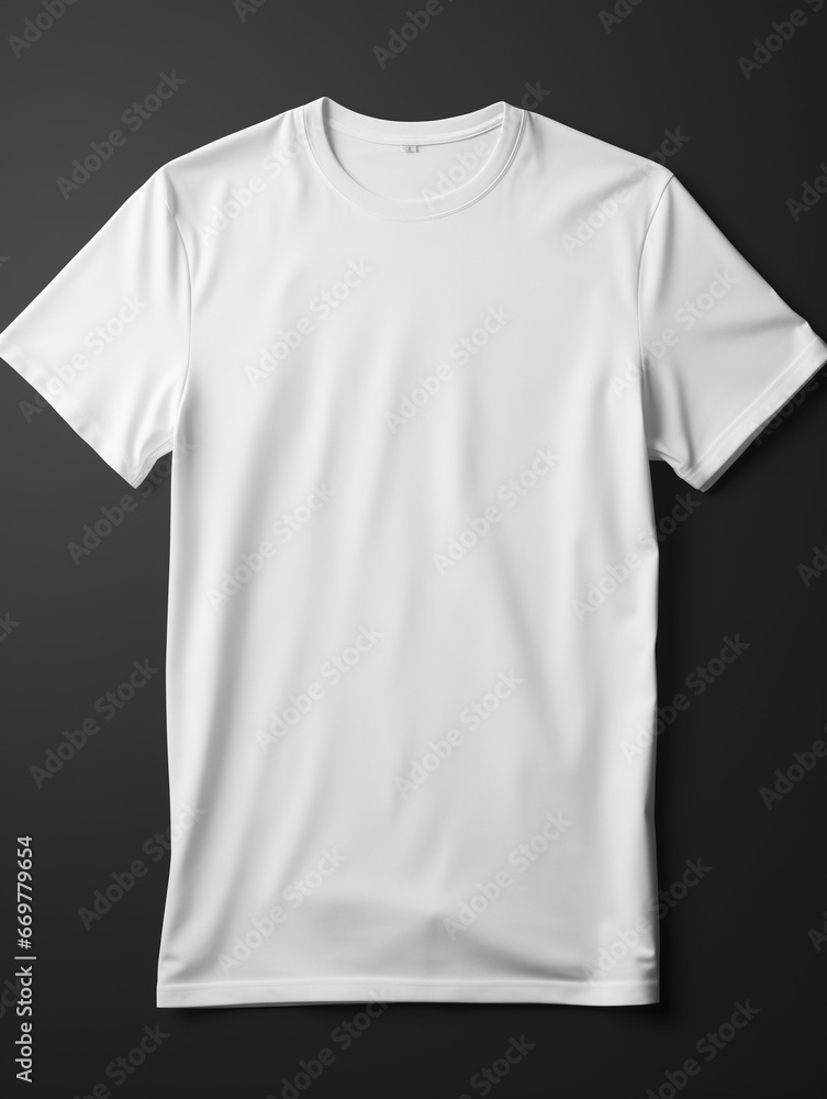 A mock up of a plain white luxury soft tee shirt. Generative AI. A mock up of a plain white luxury soft tee shirt. Generative AI.
