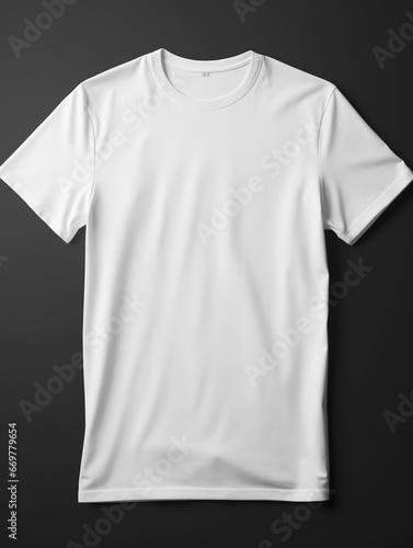 A mock up of a plain white luxury soft tee shirt. Generative AI. 