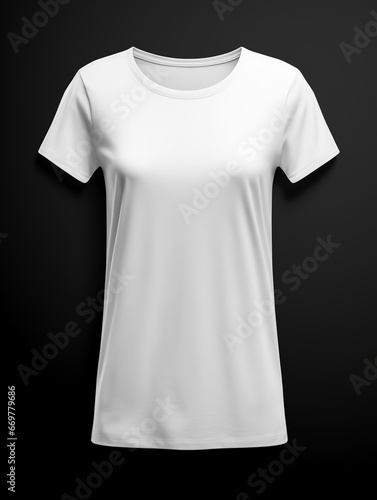 A mock up of a plain white luxury soft tee shirt. Generative AI. 