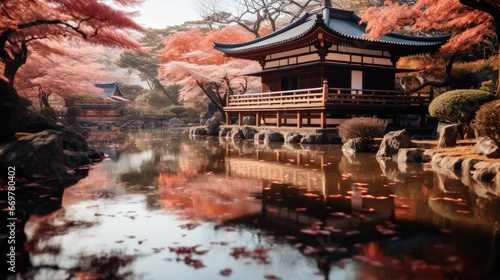 Kyoto Daigoji temple with beautiful spring blossoms.