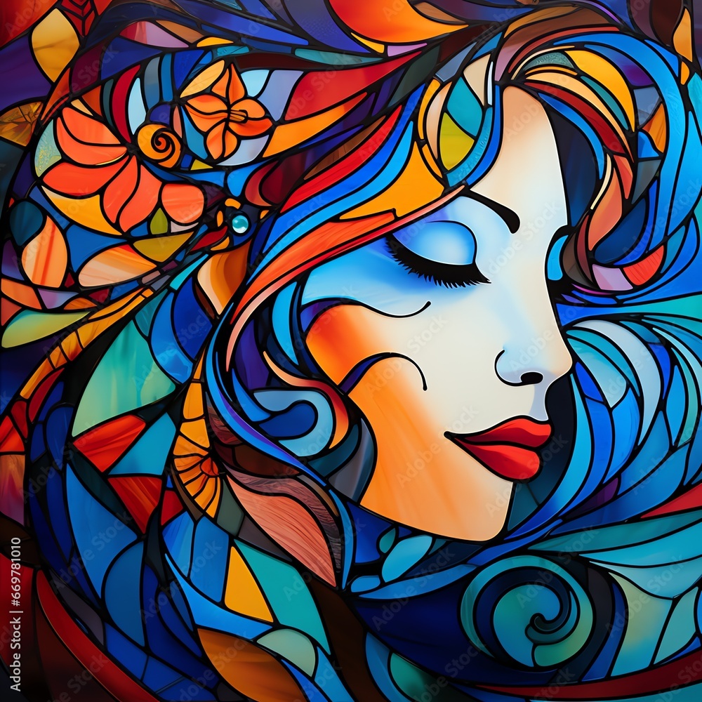 Vibrant Woman Expressions in Abstract Art Vibrant Woman Expressions in Abstract Art