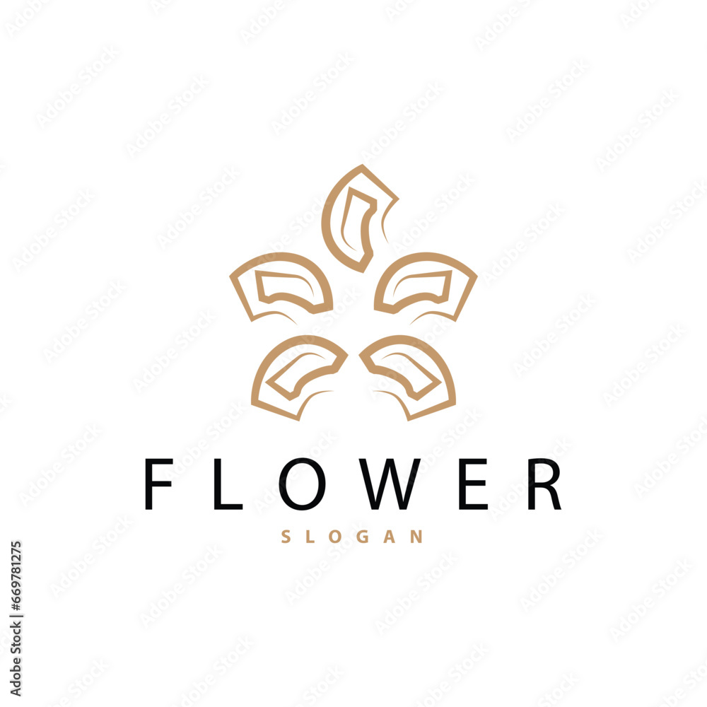 Simple Flower Logo, Vector Ornamental Plant Line Design for Business Brand, Template Illustration Simple Flower Logo, Vector Ornamental Plant Line Design for Business Brand, Template Illustration