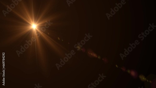 sunlight lens flare effects on black background photo