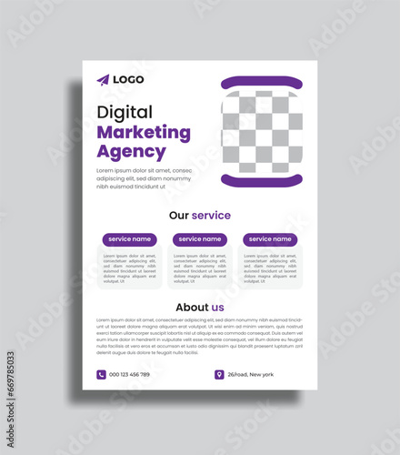 Vector modern agency flyer design template. corporate business professional flyer design.