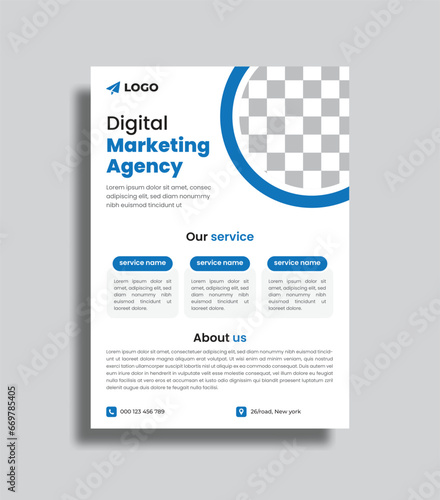 Vector modern agency flyer design template. corporate business professional flyer design.