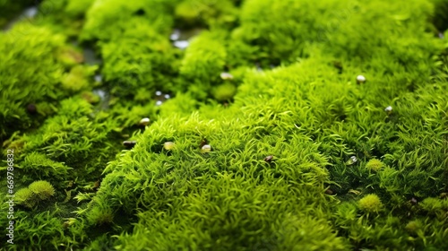 Beautiful green moss on the floor, macro moss. Beautiful moss background for 
