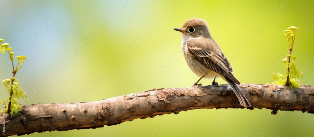 Asian bird perched on branch in natural environment Asian bird perched on branch in natural environment