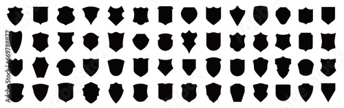 Leinwand Poster Set of shields silhouettes