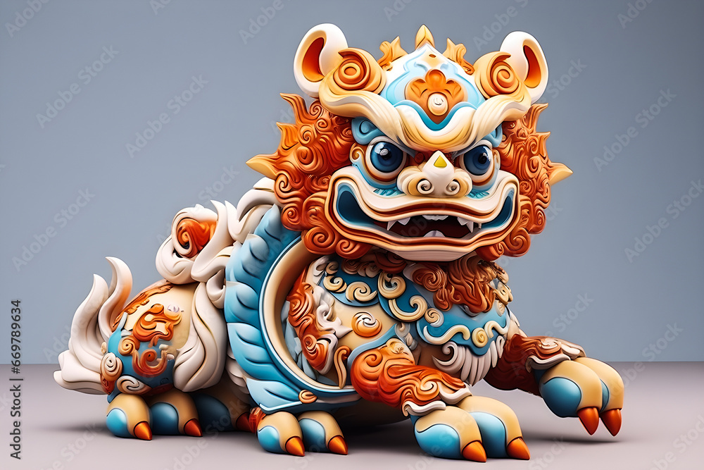 Colorful  animal in the Chinese zodiac  , generated ai
