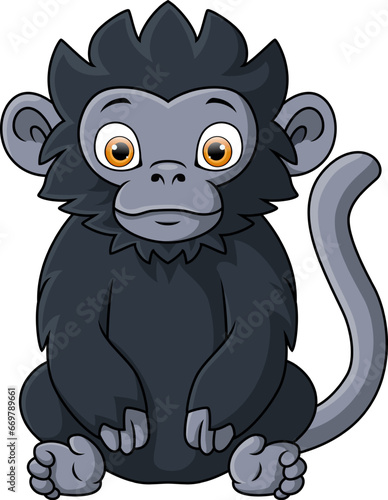 Cute monkey cartoon on white background