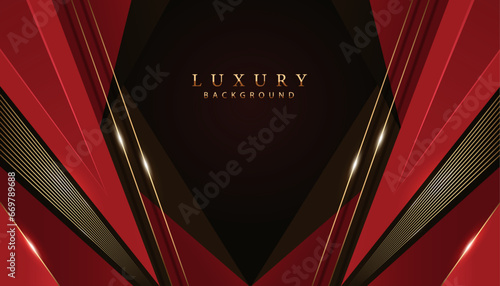 red color modern and creative abstract digital decorative backdrop.golden glowing lines luxury dark award background,vector illustration invitation and greeting card design element.