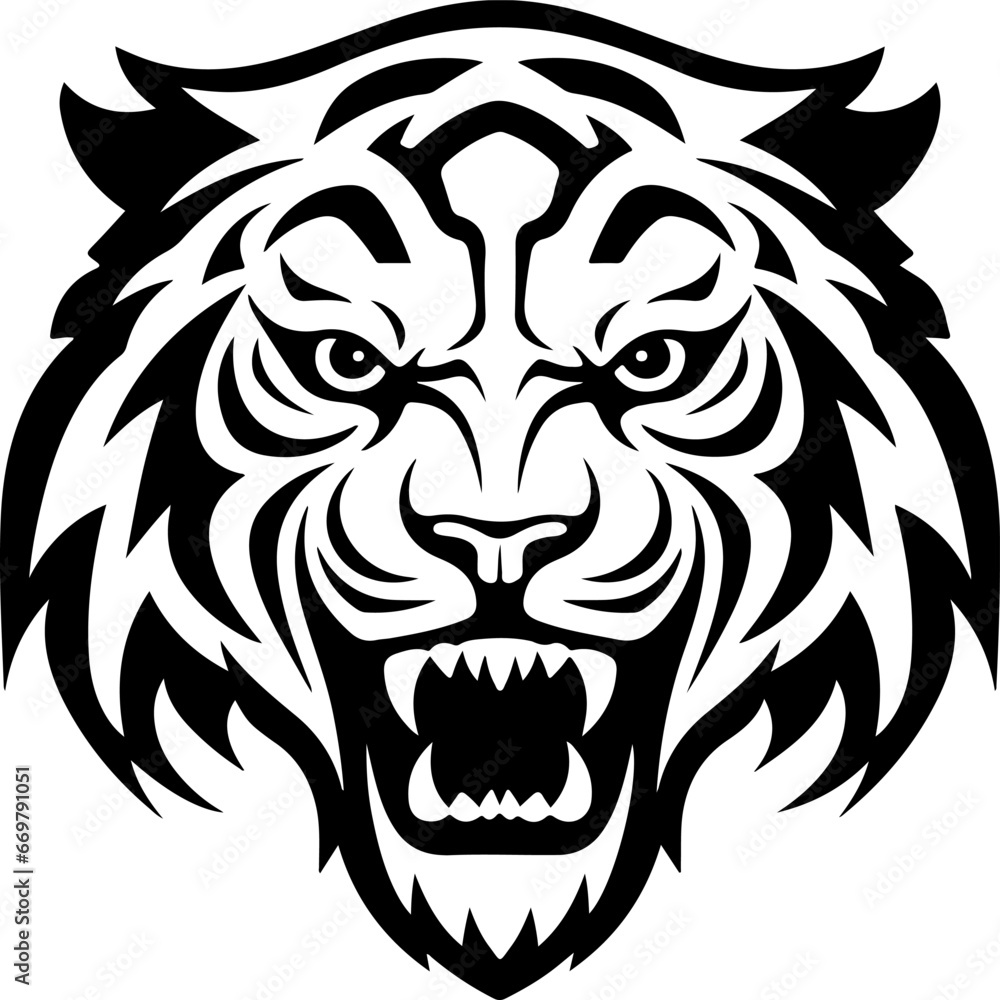 Obraz premium tiger logo on white background