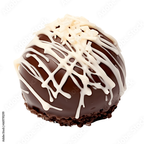 Dessert Coconut Chocolate Truffle Isolated on a transparent background