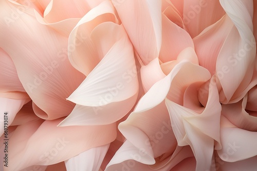 Pale pink tulip petals gently cascading downwards. Generative AI photo