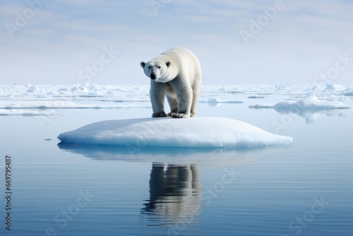 polar bear on melting ice