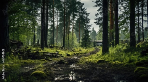 Free photo of real Village Forest at Night with Forest in the Moonlight