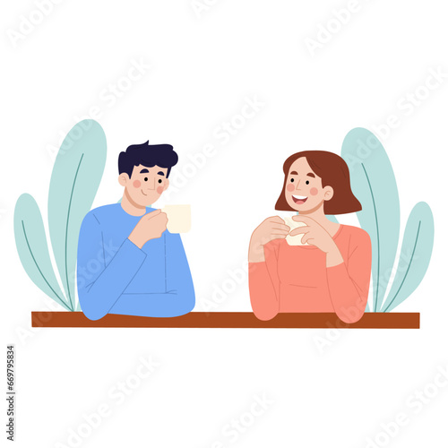 illustration of couple character poses. Celebrate valentines day illustration vector eps