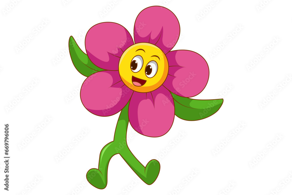 Cute Flower Cartoon Character Design