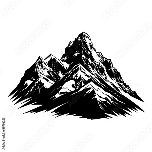 Illustration of a mountain  adventure landscape  Generative Ai.