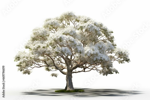 3D-rendered kapok tree against a white background. Generative AI