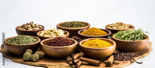 Background of dried herbs alternative medicine