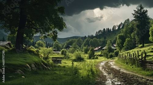 Free photo of real Village Forest at Night with Dramatic Clouds