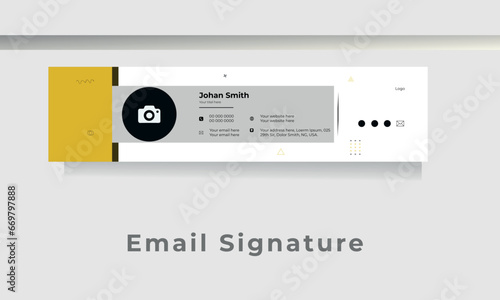 Corporate email signature banner vector template sign with image set