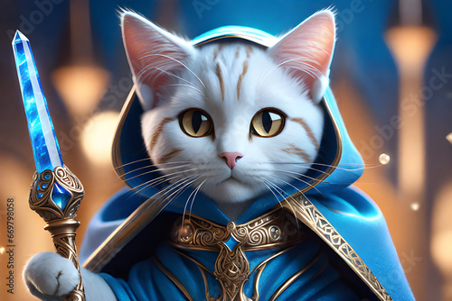 wizard cat. Generative AI