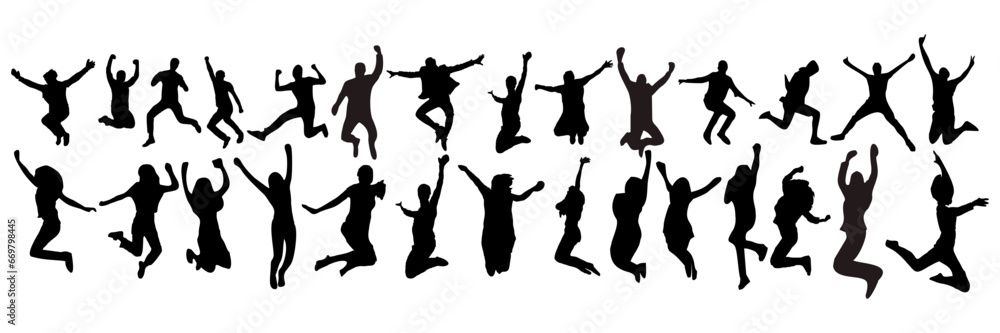 silhouette of person jumping silhouette of person jumping