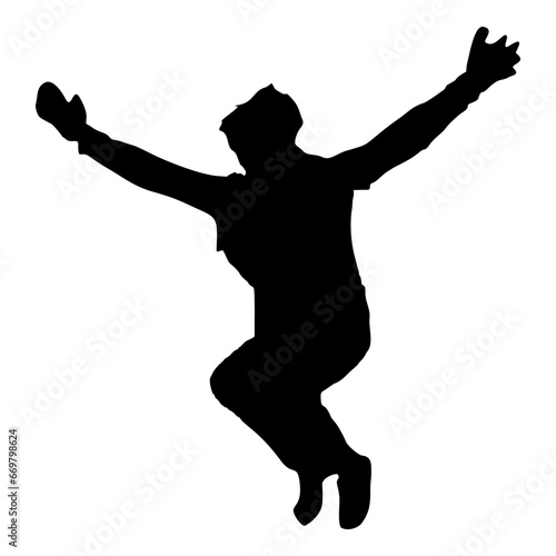 silhouette of person jumping