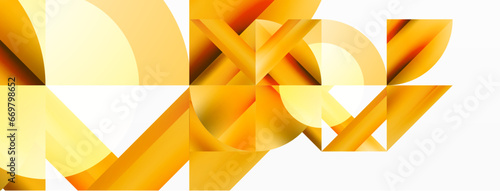 Minimalist marvel - squares and circles unite in harmonious geometry. Muted tones weave serene backdrop where structured tiles form dance of timeless elegance, epitomizing modern simplicity