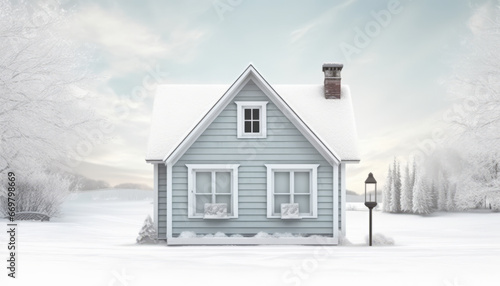 Cozy English Cottage, Winter Vibes, generative ai