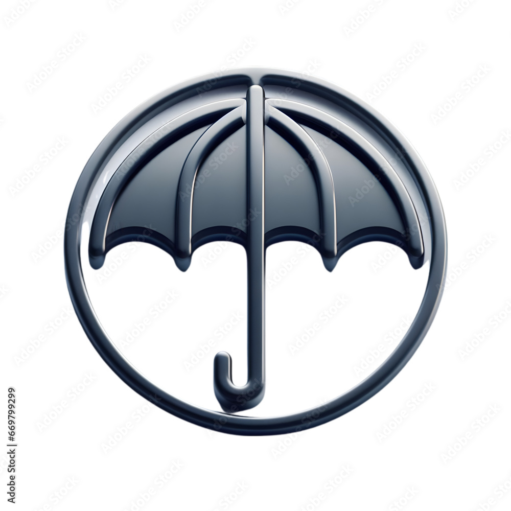 Graphical representation of an umbrella on a rainy day. Isolated image on a transparent background. Generative AI Graphical representation of an umbrella on a rainy day. Isolated image on a transparent background. Generative AI