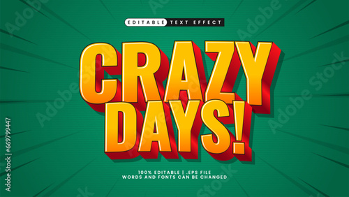 3d text effect crazy days