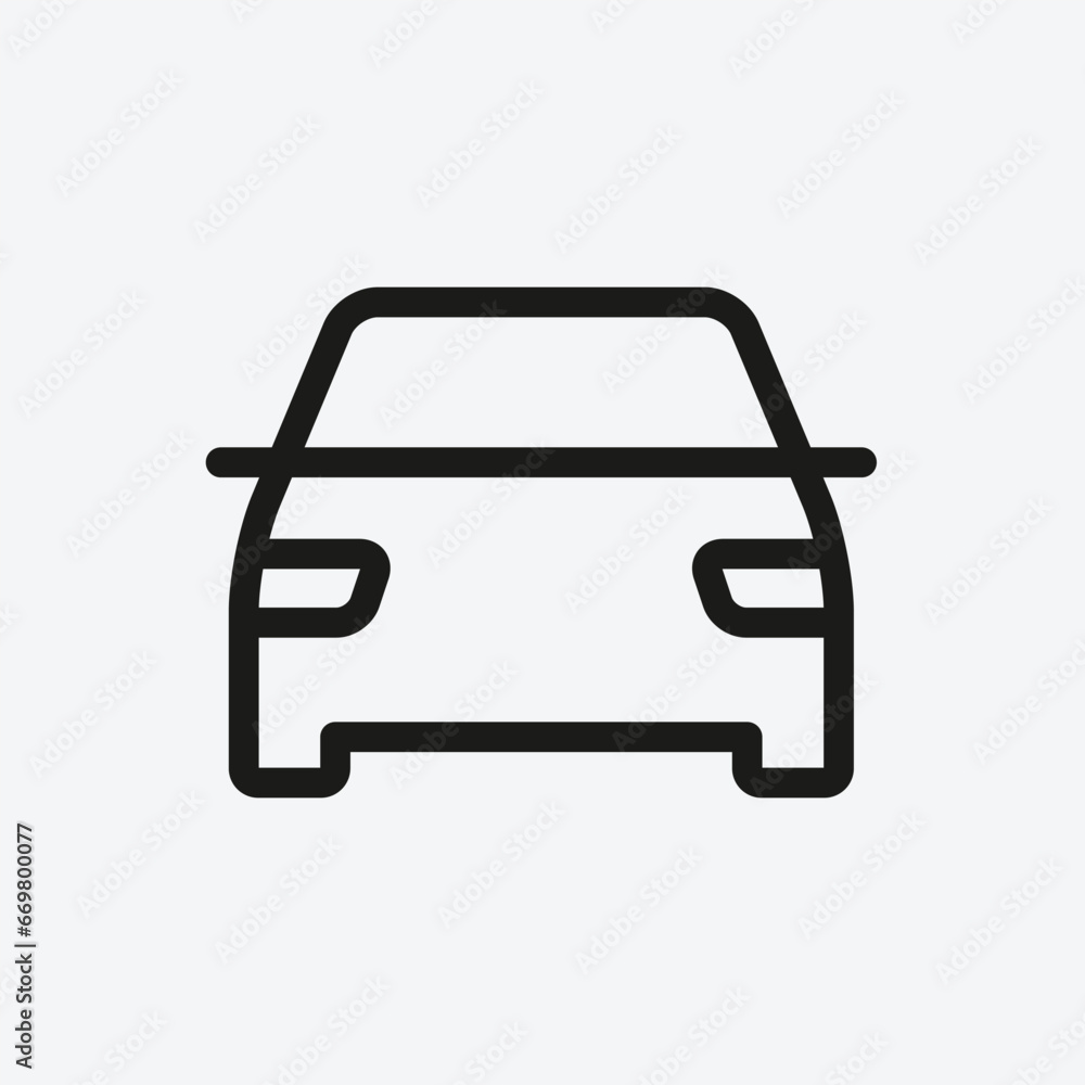 Obraz premium Car. Front view. Simple linear icon