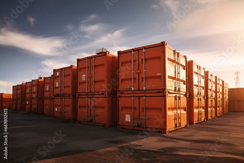 Brightened massive storage containers at chemical production facility. Generative AI © Ione