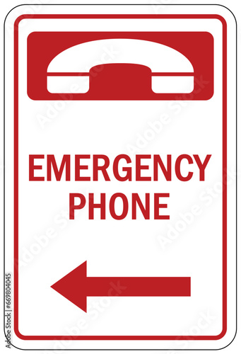 In case of emergency call 911 sign