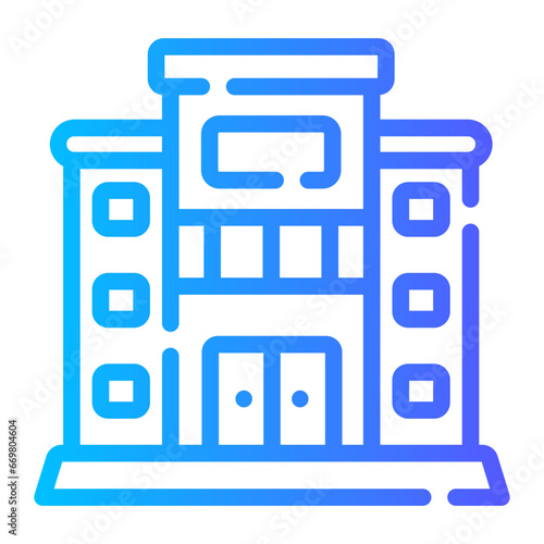 buliding Line Gradient Icon