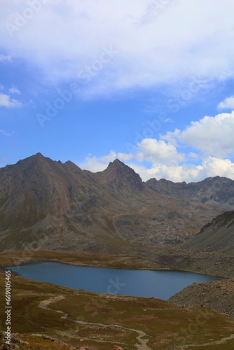 Fourth stage of Ak-Suu Traverse trek from Boz-Uchuk lake to Aylanysh Pass, Karakol, Kyrgyzstan