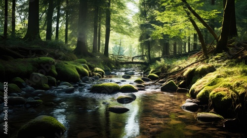Free photo of a Natural Serenity Portrait of a Stream in the Forest