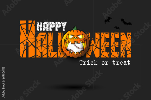 Happy Halloween and Baseball. Trick or treat