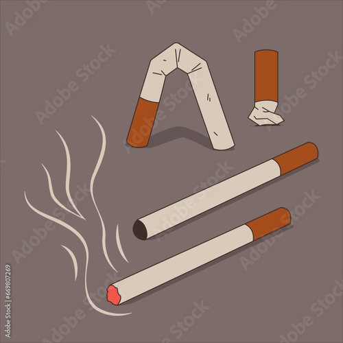 set of cigarettes