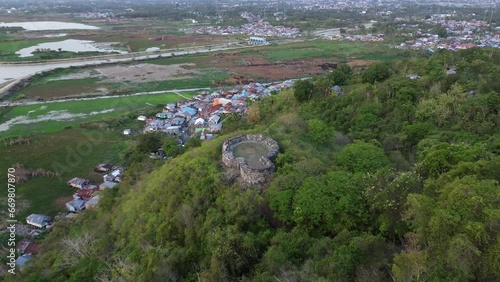 aerial view of Otanaha fortress in Gorontalo-Indonesia photo